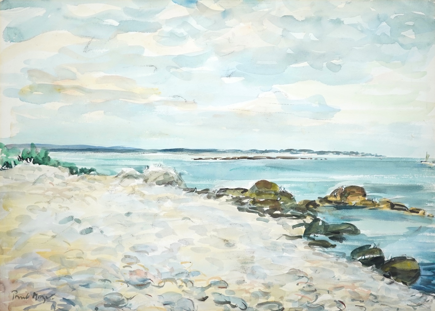 Paul Lucien Maze, French 1887-1979, Coastal landscape.